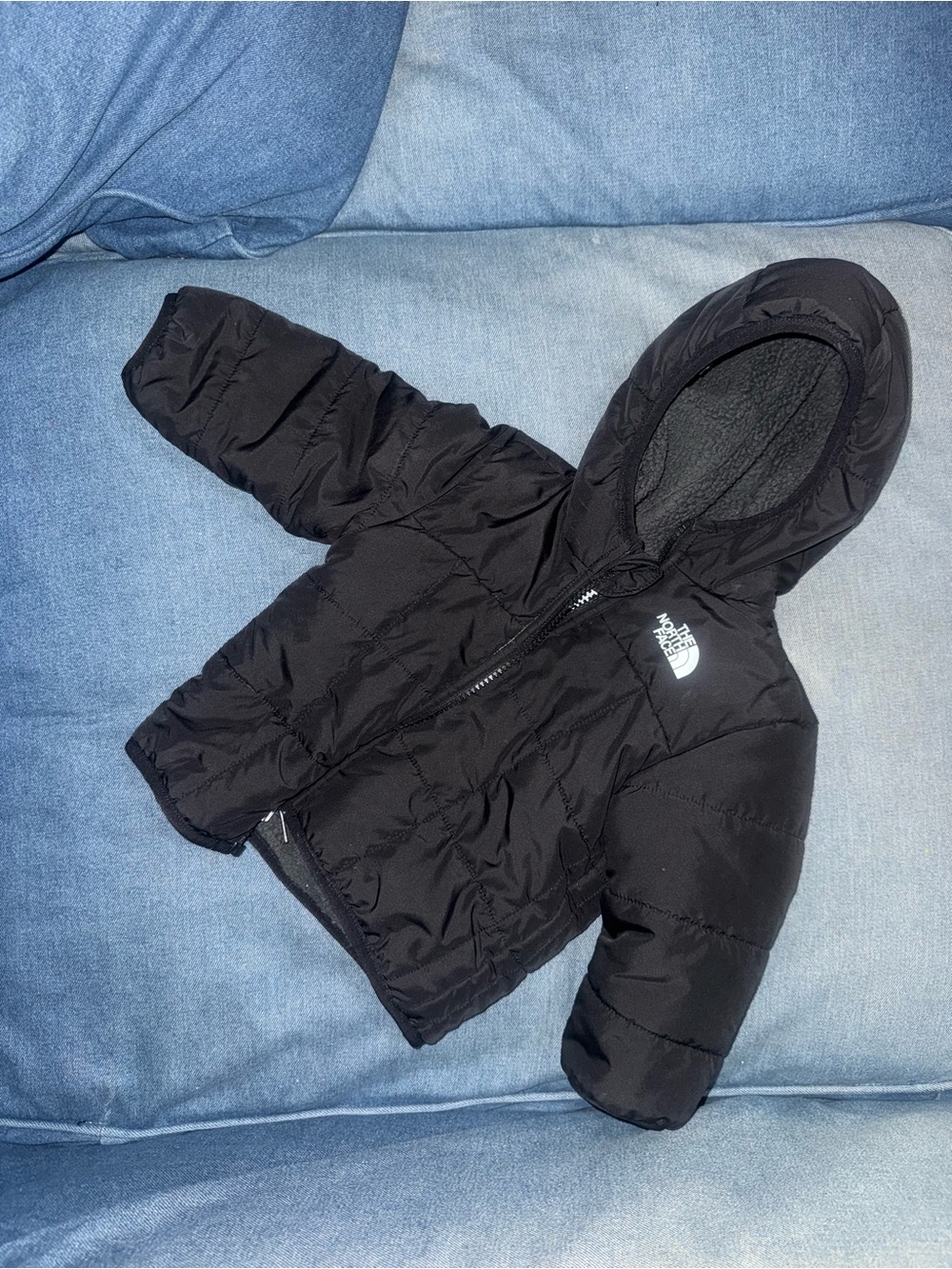 The North Face Kids Black Hooded Puffer Jacket